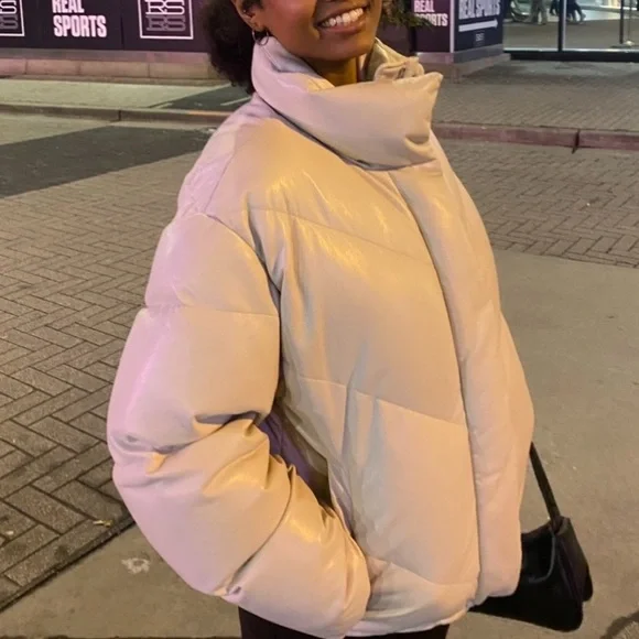 Artizia Cloud Puff - Size Small White Faux Leather Puffer - Picture 5 of 6